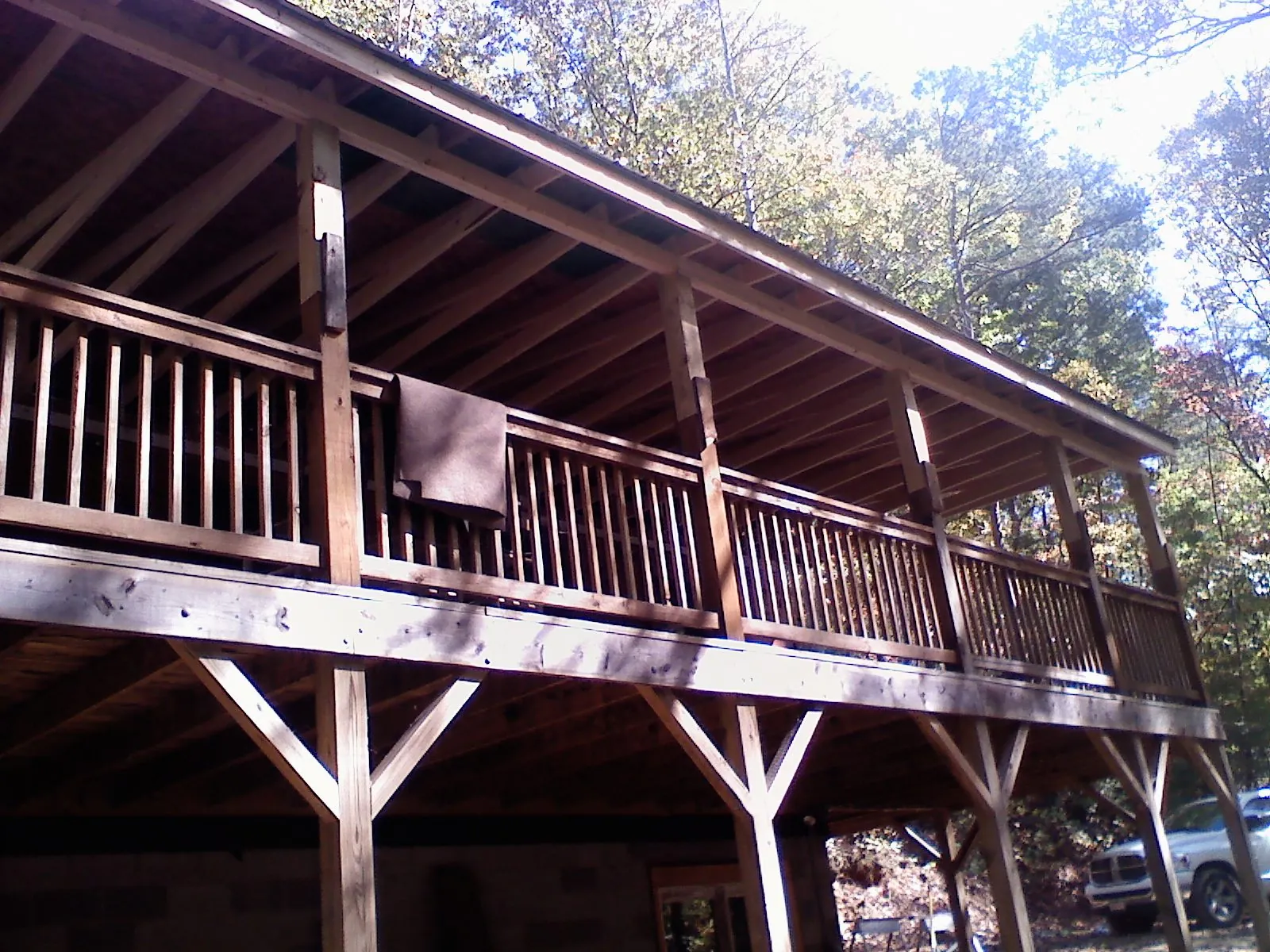 Timber framing under a new elevated porch and deck — Roof Leak Repair in Mayetta by Roofing Brothers